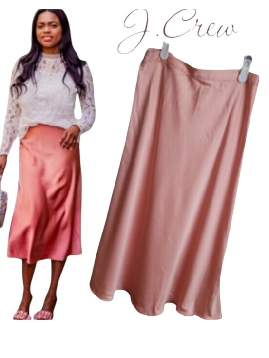 J. Crew Dresses & Skirts - J. Crew Women's 90's Vintage satin slip skirt midi coral pink xs